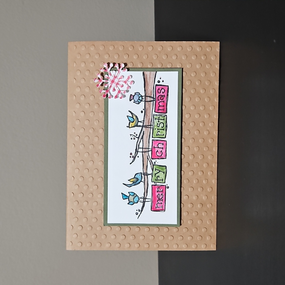 Handmade Christmas Card Birds.